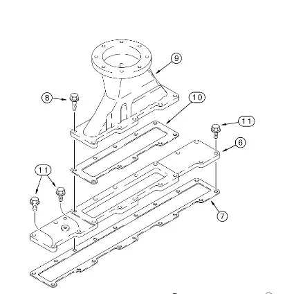 J944646 - Прокладка коллектора впускного ДВС Cummins8,3 TG/Mg.MX